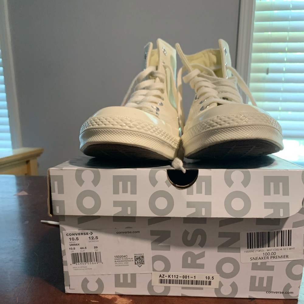 White cdg converse